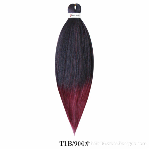 Pre Stretched Braiding Hair Easy Braid Synthetic Fiber Yaki Crochet Twist Pure Ombre Colors Hot Water Setting EZ Jumbo Braids